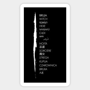 witch In multiple languages Magnet